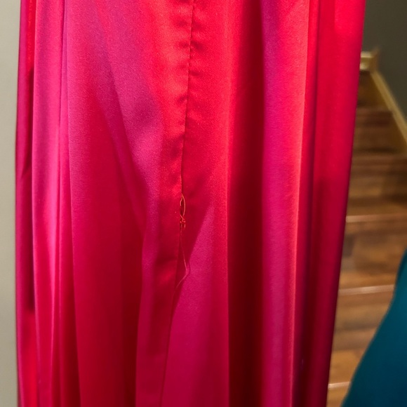 Dave & Johnny Prom Dress Red size 3/4 Satin Gown Style A7454 Slit - Picture 15 of 16